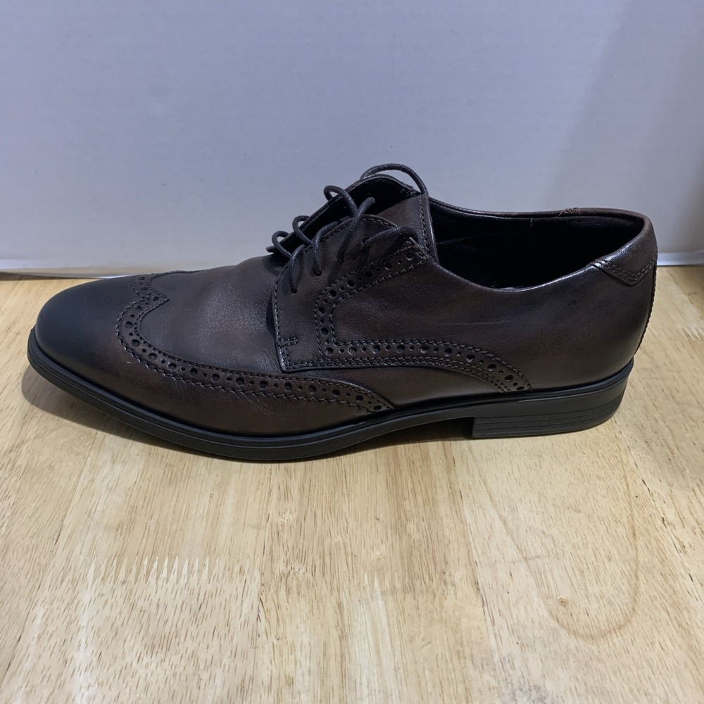 Ecco Melbourne Casual Wingtip Dress Shoes Cocoa Brown Leather Men's Size 9